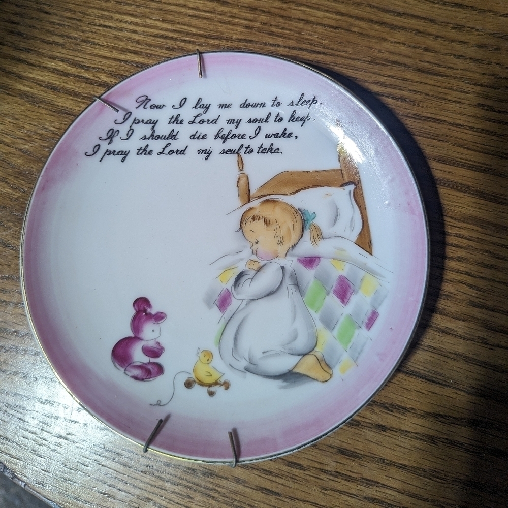 Vintage Child's Prayer Plate